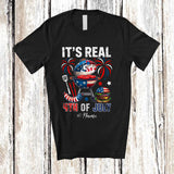 MacnyStore - Personalized It's Real 4th of July; Amusing Custom Name BBQ Tools US Flag; Patriotic T-Shirt