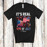 MacnyStore - Personalized It's Real 4th of July; Amusing Custom Name Basketball Tools Player US Flag; Patriotic T-Shirt