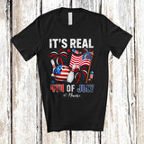 MacnyStore - Personalized It's Real 4th of July; Amusing Custom Name Bowling Tools Player US Flag; Patriotic T-Shirt
