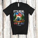 MacnyStore - Personalized It's Real 4th of July; Amusing Custom Name Camping Tools US Flag; Patriotic T-Shirt