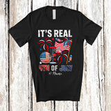 MacnyStore - Personalized It's Real 4th of July; Amusing Custom Name Disc Golf Tools Player US Flag; Patriotic T-Shirt