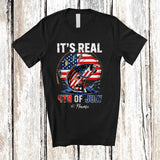 MacnyStore - Personalized It's Real 4th of July; Amusing Custom Name Fishing Tools US Flag; Patriotic T-Shirt