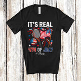 MacnyStore - Personalized It's Real 4th of July; Amusing Custom Name Tennis Tools Player US Flag; Patriotic T-Shirt