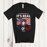 MacnyStore - Personalized It's Real 4th of July; Joyful Custom Name Player Baseball Tools; US Flag Patriotic T-Shirt