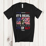 MacnyStore - Personalized It's Real 4th of July; Joyful Custom Name Player Fishing Tools; US Flag Patriotic T-Shirt