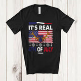 MacnyStore - Personalized It's Real 4th of July; Joyful Custom Name Player Hunting Tools; US Flag Patriotic T-Shirt