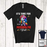 MacnyStore - Personalized It's Time For Accordion Y'all; Lovely Unicorn Playing Accordion; Custom Name Player T-Shirt