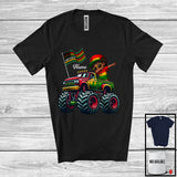 MacnyStore - Personalized Juneteenth, Lovely Custom Name Afro Boy Riding Dabbing Monster Truck, Black Melanin T-Shirt