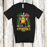 MacnyStore - Personalized Just A Girl Who Loves Potatoes; Cheerful Leoard Plaid Rainbow Dabbing Potato Lover T-Shirt