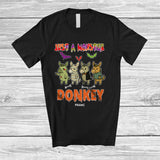 MacnyStore - Personalized Just A Monster Donkey; Lovely Halloween Zombie Mummy Donkey; Custom Name Farmer T-Shirt