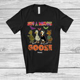 MacnyStore - Personalized Just A Monster Goose; Lovely Halloween Zombie Mummy Goose; Custom Name Farmer T-Shirt