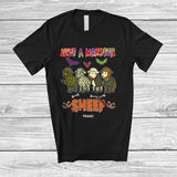 MacnyStore - Personalized Just A Monster Sheep; Lovely Halloween Zombie Mummy Sheep; Custom Name Farmer T-Shirt