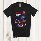 MacnyStore - Personalized Just Here For The Firecracker; Fantastic 4th Of July Fireworks; Custom Name Patriotic T-Shirt