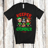 MacnyStore - Personalized Keeper Of The Gender; Amazing Christmas Custom Name Boy Girl Elf; Gender Reveal Family T-Shirt