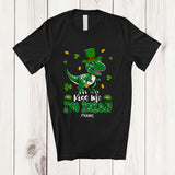MacnyStore - Personalized Kiss Me I'm Irish; Adorable St. Patrick's Day Custom Name Dinosaur; Family T-Shirt