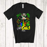 MacnyStore - Personalized Kiss Me I Fart Gold; Humorous St. Patrick's Day Custom Name Cow; Irish Shamrocks T-Shirt