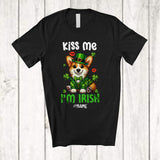 MacnyStore - Personalized Kiss Me I'm Irish; Fantastic St. Patrick's Day Custom Name Corgi Leprechaun Owner T-Shirt