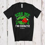 MacnyStore - Personalized Kiss me I'm Chinese; Amazing St. Patrick's Day Lips; Custom Name Chinese Flag Family T-Shirt