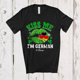 MacnyStore - Personalized Kiss me I'm German; Amazing St. Patrick's Day Lips; Custom Name German Flag Family T-Shirt