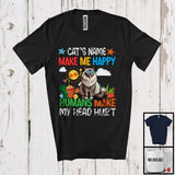 MacnyStore - Personalized Kitten's Custom Name Make Me Happy, Colorful Summer Vacation Birman Owner T-Shirt