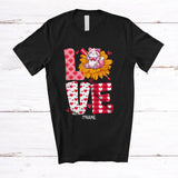 MacnyStore - Personalized LOVE; Adorable Valentine's Day Sunflower Cat; Custom Name Cat Lover T-Shirt