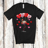 MacnyStore - Personalized LOVE; Fantastic Valentine's Day Hearts Custom Name Flamingo Lover; Couple Family T-Shirt