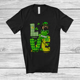MacnyStore - Personalized LOVE; Wonderful St. Patrick's Day Custom Name Pug Leprechaun Shamrocks T-Shirt