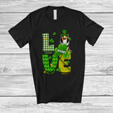 MacnyStore - Personalized LOVE; Wonderful St. Patrick's Day Custom Name Shelties Leprechaun Shamrocks T-Shirt