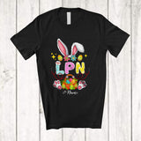 MacnyStore - Personalized LPN; Fantastic Easter Eggs Flowers Bunny Ears; Custom Name Nurse Nursing T-Shirt