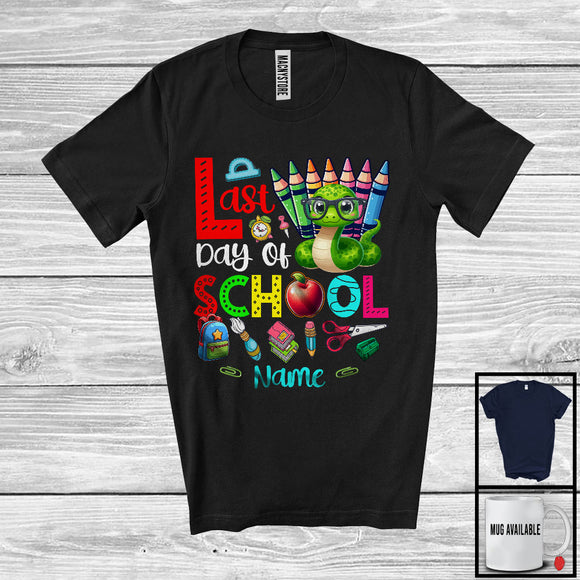 MacnyStore - Personalized Last Day Of School, Happy Summer Vacation Custom Name Snake, Students Teacher T-Shirt