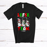MacnyStore - Personalized Lefse Making Team; Amusing Christmas Snow Three Snowman; Custom Name Baking T-Shirt