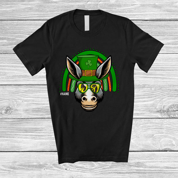 MacnyStore - Personalized Leprechaun Donkey Face Sunglasses; Joyful St. Patrick's Day Custom Name Donkey Irish T-Shirt
