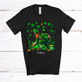 MacnyStore - Personalized Leprechaun Playing Bocce Ball; Joyful St. Patrick's Day Shamrock; Custom Name Player T-Shirt