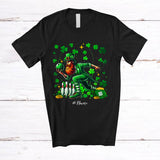 MacnyStore - Personalized Leprechaun Playing Bowling; Joyful St. Patrick's Day Shamrock; Custom Name Player T-Shirt