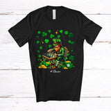 MacnyStore - Personalized Leprechaun Playing Chess; Joyful St. Patrick's Day Shamrock; Custom Name Player T-Shirt