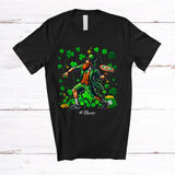 MacnyStore - Personalized Leprechaun Playing Disc Golf; Joyful St. Patrick's Day Shamrock; Custom Name Player T-Shirt