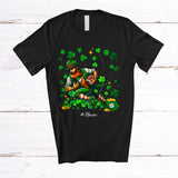 MacnyStore - Personalized Leprechaun Playing Football; Joyful St. Patrick's Day Shamrock; Custom Name Player T-Shirt