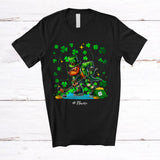 MacnyStore - Personalized Leprechaun Playing Ice Hockey; Joyful St. Patrick's Day Shamrock; Custom Name Player T-Shirt