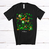 MacnyStore - Personalized Leprechaun Playing Volleyball; Joyful St. Patrick's Day Shamrock; Custom Name Player T-Shirt