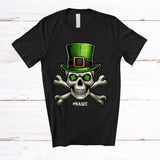 MacnyStore - Personalized Leprechaun Skull; Joyful St. Patrick's Day Skull; Custom Name Irish Family T-Shirt
