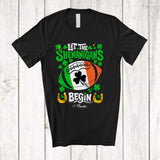 MacnyStore - Personalized Let Shenanigans Begin; Joyful St. Patrick's Day Irish; Custom Name Football Player T-Shirt