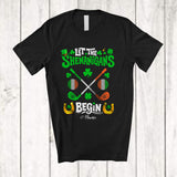 MacnyStore - Personalized Let Shenanigans Begin; Joyful St. Patrick's Day Irish; Custom Name Golf Player T-Shirt