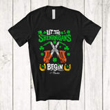MacnyStore - Personalized Let Shenanigans Begin; Joyful St. Patrick's Day Irish; Custom Name Saxophone Player T-Shirt