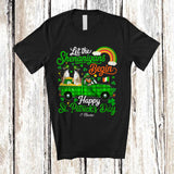 MacnyStore - Personalized Let The Shenanigans Begin; Lovely St. Patrick's Day Custom Name Penguin On Pickup T-Shirt