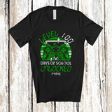 MacnyStore - Personalized Level 100 Days Of School Unlocked; Lovely Custom Name Gamer Boys; Gaming Retro T-Shirt
