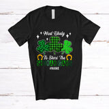 MacnyStore - Personalized Likely To Start The Shenanigans; Joyful St. Patrick's Day Custom Name Shamrocks T-Shirt