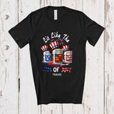 MacnyStore - Personalized Lit Like The 4th of July; Funny Three Whiskey Glasses Drinking Patriotic Lover T-Shirt