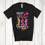 MacnyStore - Personalized Little Miss 1st Grader; Lovely First Day Of School Custom Name First Grade Students T-Shirt