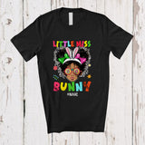MacnyStore - Personalized Little Miss Bunny; Lovely Easter Custom Name Afro Messy Bun Hair Bunny T-Shirt