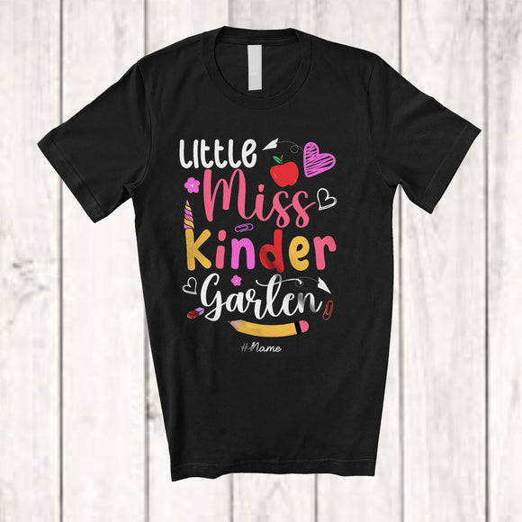MacnyStore - Personalized Little Miss Kindergarten; Lovely First Day Of School Custom Name Kindergarten Students T-Shirt